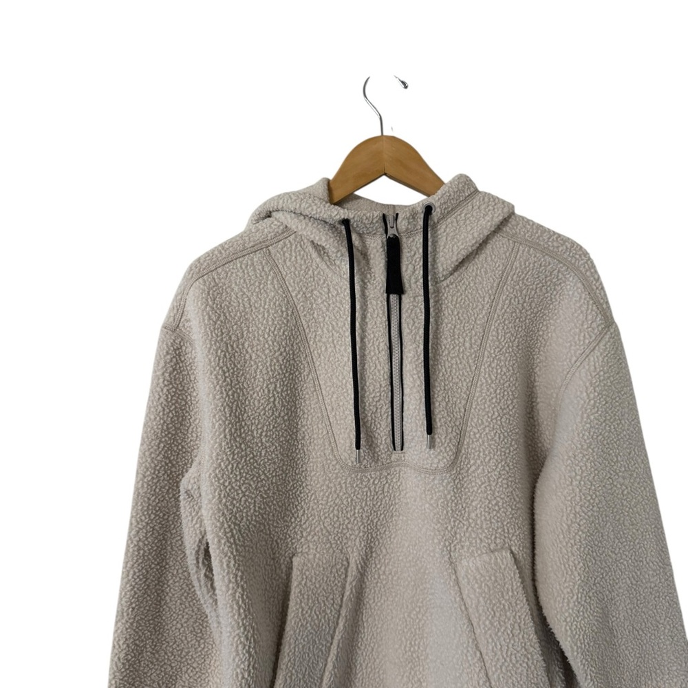 EVERLANE Renew Sherpa Half Zip Teddy Jacket Hoodie Sweatshirt Pullover - Picture 5 of 8
